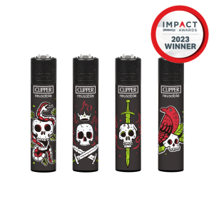Classic Large Lighters Tattoo Skulls (48 lighters) Hover
